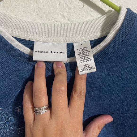 Alfred Dunner Womens Blue Pullover Sweater - Picture 3 of 5